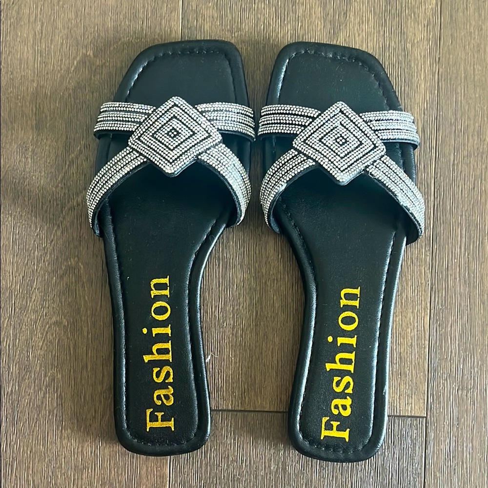 Black and Silver Women's Sandals